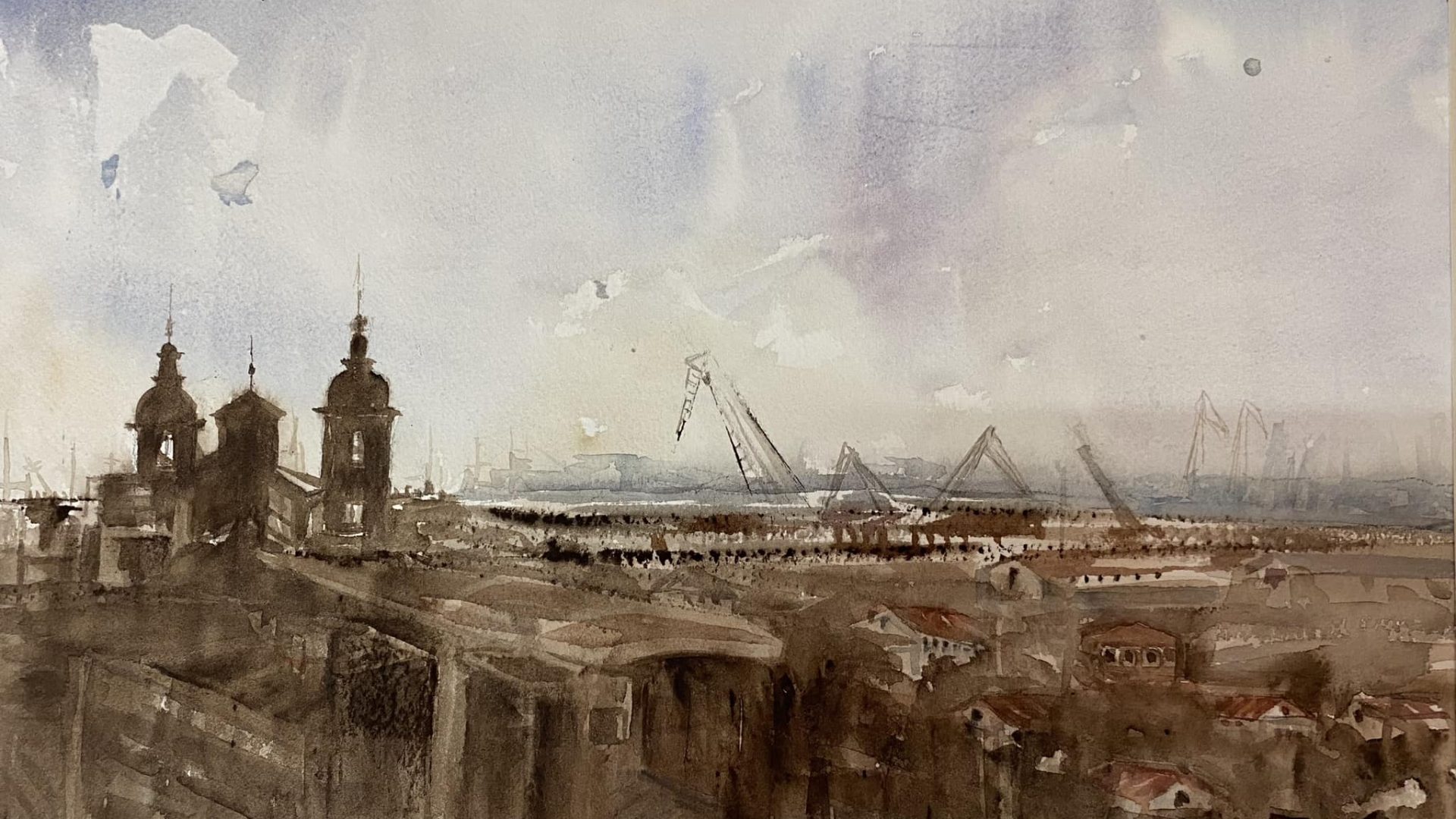 San Julián y, al fondo, nuestra industria naval.